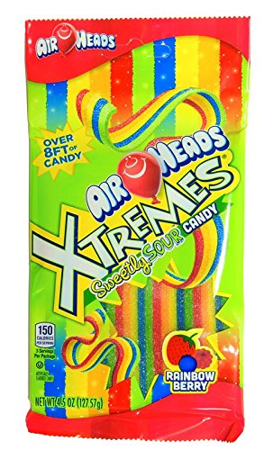 Airheads Xtreme, Rainbow Berry Belts, Count 12 (4.5 oz) - Sugar Candy / Grab Varieties & Flavors