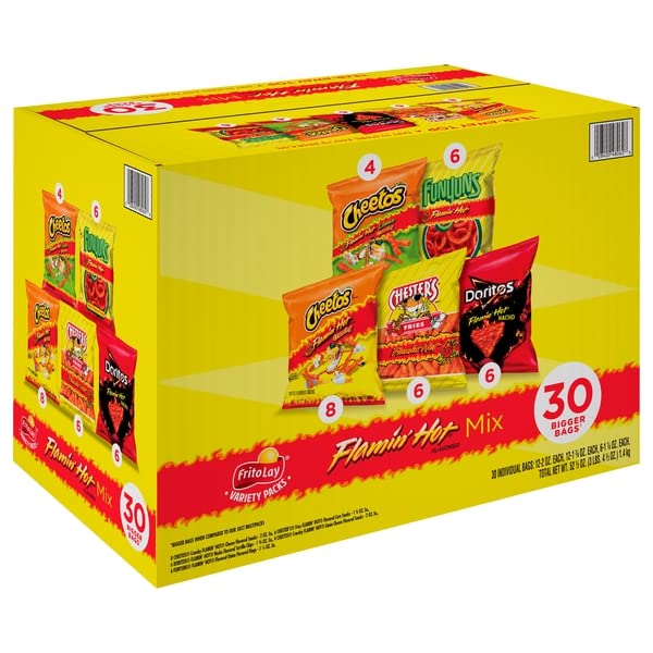Frito Lay, Snacks Flamin' Hot Mix Variety Packs, 52.5 Ounce