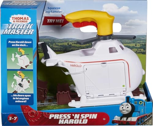 Thomas & Friends Press 'n Spin Harold, toy helicopter with spinning propellers for preschool kids ages 3 years & older