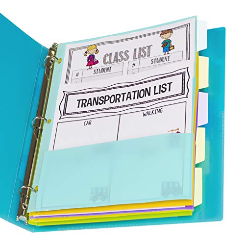 C-Line Bright Multi-Pocket 5-tab Index Dividers