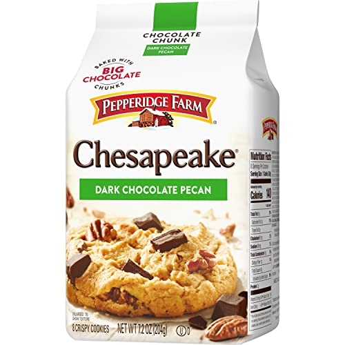 Pepperidge Farm Chesapeake Crispy Dark Chocolate Pecan Cookies, 7.2 OZ Bag (8 Cookies) (Pack of 20)