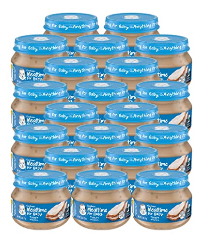 Gerber Mealtime for Baby 2nd Foods Baby Food Gravy Jars, Turkey & Gravy, Non-GMO Pureed Baby Food with Protein & Zinc, 2.5-Ounce Glass Jars (Pack of 20 Jars)