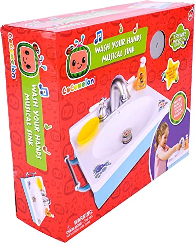 Sunny Days Entertainment CoComelon Wash Your Hands Musical Sink – Toy Sink for Toddlers with Running Water and Music