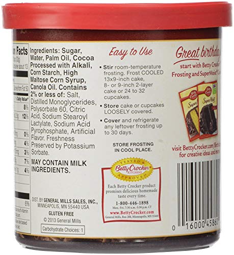 Betty Crocker Rich & Creamy Frosting - Hershey's Triple Chocolate Fudge Chip - 16 oz