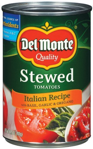 Del Monte Stewed Tomatoes Italian Recipe, 14.5 oz (411 g) (Pack of 6)