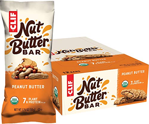 CLIF Nut Butter Bar - Organic Snack Bars - Peanut Butter - Organic - Plant Protein - Non-GMO  (1.76 Ounce Protein Snack Bars, 12 Count)