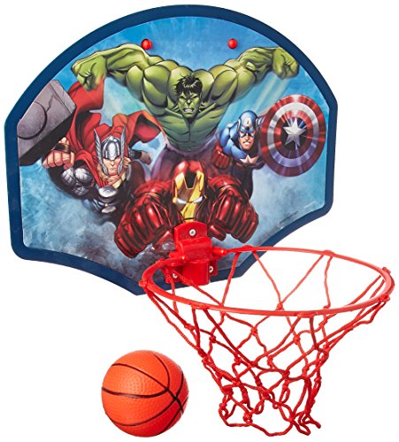 Marvels Avengers Hulks Thor Captain America 13.5 X 10 Basketball Set Ball, Hoop, Net & Door Hanger
