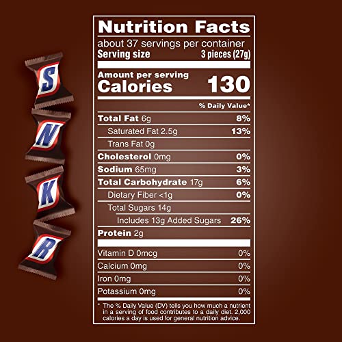 SNICKERS Minis Size Milk Chocolate Candy Bar Bulk Assortment, 35.6 oz Bag