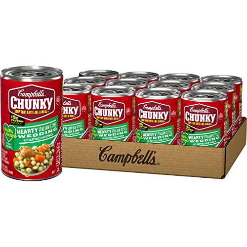 Campbell’s Chunky Healthy Request Soup, Hearty Italian Wedding Soup With Meatballs And Spinach, 18.8 Ounce Can (Case Of 12)