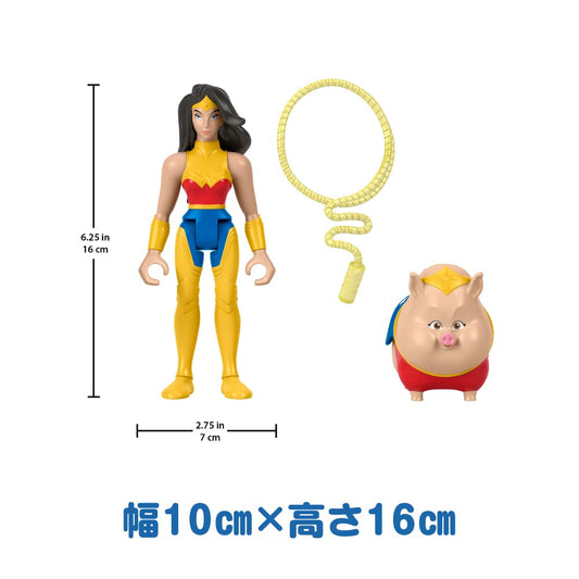 Fisher-Price DC League of Super-Pets Preschool Toys Wonder Woman & PB Poseable Figure & Accessory Set for Kids Ages 3+ Years