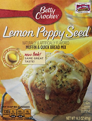 Betty Crocker Lemon Poppy Seed Muffin & Quick Bread Mix 14.5 Oz (Pack of 2)