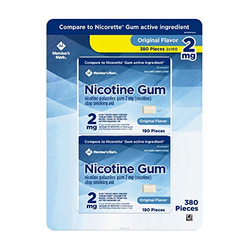 Member's Mark 2 mg Nicotine Polacrilex Gum, Uncoated Original Flavor (380 Count)