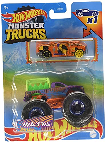 Hot Wheels Monster Trucks, 1:64 2-Pack Haul Y'All Toy Vehicle for Kids Ages 3 and Up