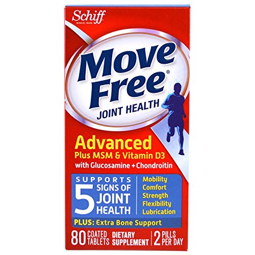 Glucosamine and Chondroitin Plus MSM & D3 Advanced Joint Health Supplement Tablets, Move Free (80 Count In A Box), Supports Mobility, Comfort, Strength, Flexibility and Lubrication* (Pack of 3)