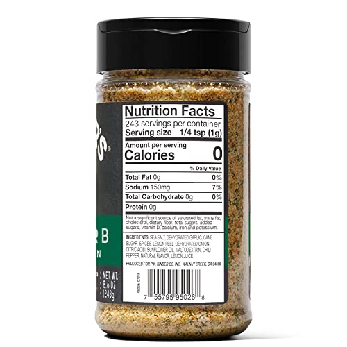 Kinder's Garlic and Herb with Sea Salt and Lemon Pepper Seasoning Blend (8.6 Oz)