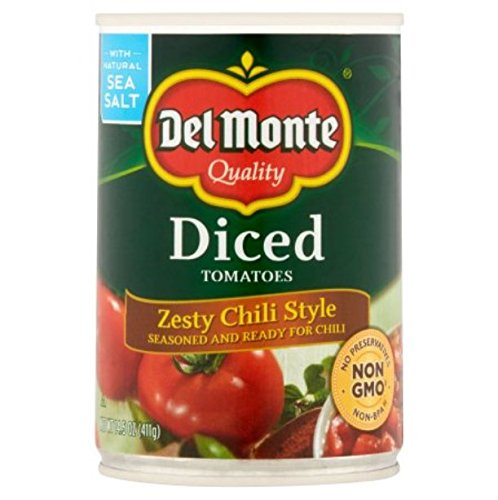 del monte Diced Tomatoes Zesty Chili Style, 14.5 oz