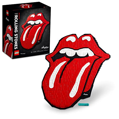 LEGO Art The Rolling Stones 31206 Logo Wall Décor Building Set for Adults, Men, Women, Husband, Wife, Music Lovers, DIY Home or Office 3D Decoration, 60th Anniversary Collectors Set