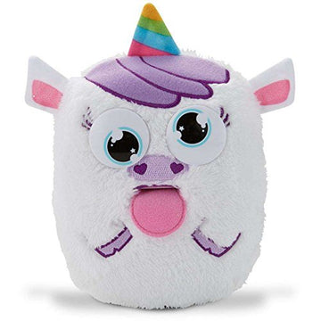 Tizzy Tongues Monster Unicorn Interactive Plush Toy, Pull Tongue or Press Nose, Eyes roll,