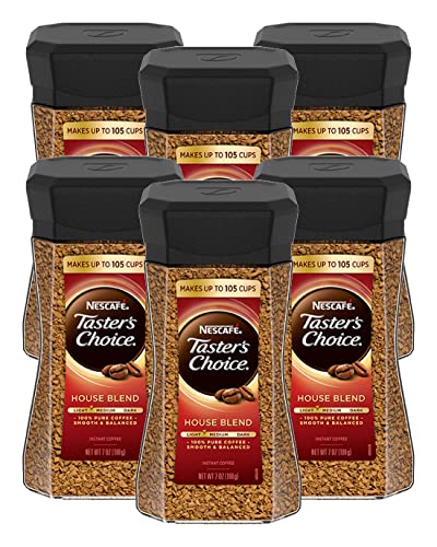 Nescafe Taster's Choice Instant Coffee, House Blend, 7 Ounce (Pack of 6)