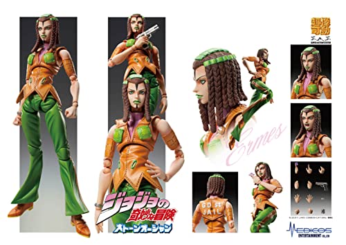 Medicos JoJo’s Bizarre Adventure Part 6: Ermes Costello Chozokado Super Action Statue Figure, Multicolor