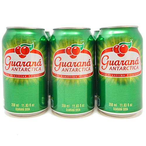 Guarana Soft Drink - Refrigerante Guaraná - Antárctica - 11.83FL.oz (350ml) (Pack of 12) - GLUTEN-FREE