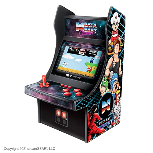 My Arcade Data East Classics Mini Player - 10 Inch Mini Arcade Machine Cabinet - 35 Retro Games Included - Heavy Barrel, Caveman Ninja, and More - Licensed Collectible