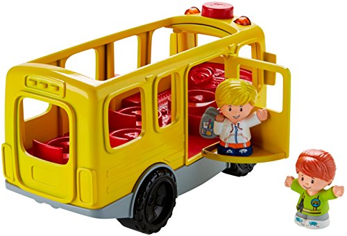 Little People Musical Toddler Toy Sit With Me School Bus with Lights Sounds & 2 Figures for Ages 1+ Years,Brown