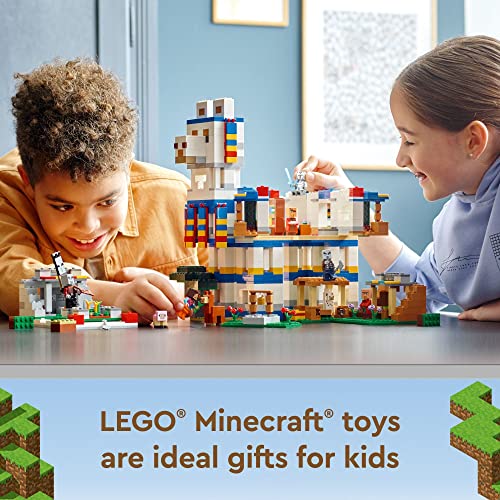 LEGO Minecraft The Llama Village, Farm House Toy Building Set, 21188 Gift Idea for Kids, Boys & Girls with 6 Modules, Plus Villagers and Animal Figures