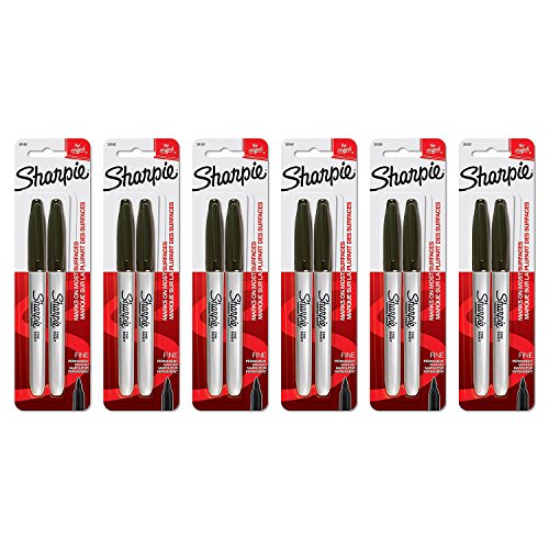 Sharpie Permanent Markers, Fine Point, Black Ink, Pack of 12 (30162)