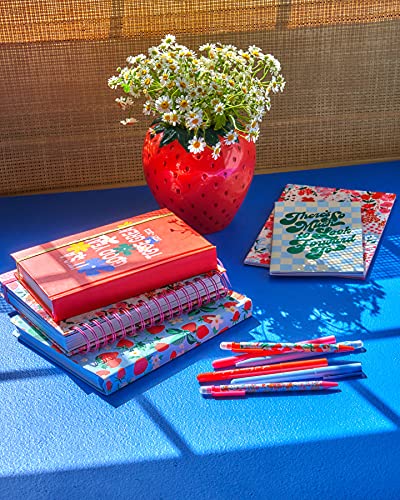 ban.do Rough Draft Notebook Journal Set of 3, Includes Small Medium Large Stitch Notebooks with 32 Lined Pages Each, Strawberry Fields