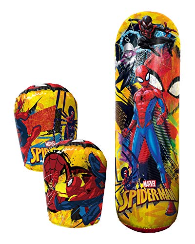 Hedstrom Spiderman Bop Bag Inflatable Punching Bag and Gloves Set, 36 Inch