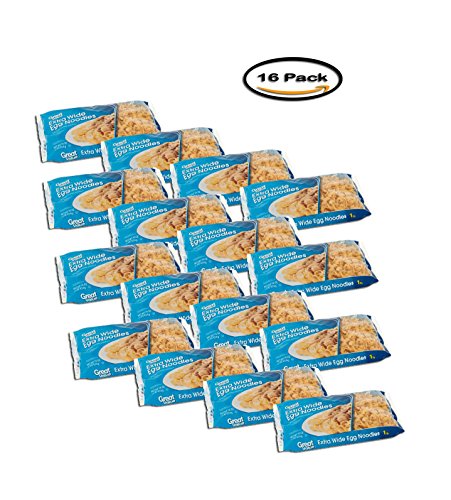 PACK OF 16 - Great Value: Extra Wide Egg Noodles, 16 Oz