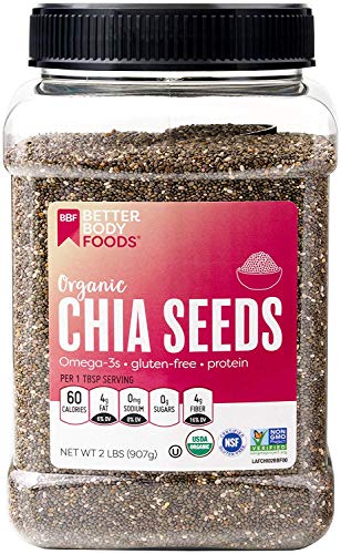 BetterBody Foods Organic Chia Seeds with Omega-3, Non-GMO (2 lbs.) (2 pack)