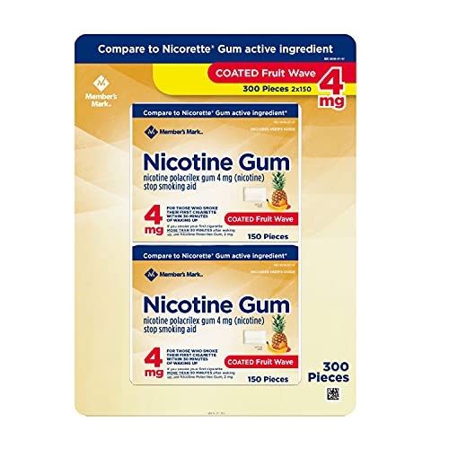 Member's Mark 4 mg Nicotine Polacrilex Gum, Coated Fruit Flavor (300 ct.)