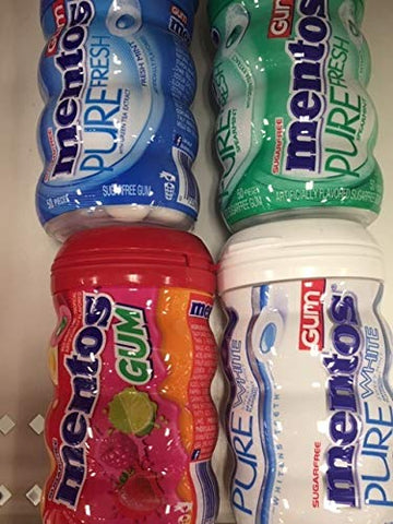 Mentos Curvy Bottle Red Lime Fruit Gum - 3.53oz (Pack of 4)