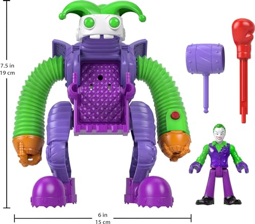 Fisher-Price Imaginext DC Super Friends The Joker Battling Robot with Poseable Figure and Lights for Preschool Kids Ages 3+ Years