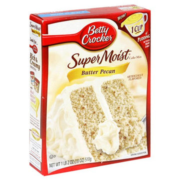 Betty Crocker Super Moist Cake Mix, Butter Pecan, 15.25 oz Box (Pack of 12)