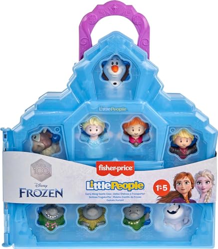 Fisher-Price Little People Toddler Playset Disney Frozen Carry Along Castle Case with 9 Figures for Preschool Kids Ages 18+ Months
