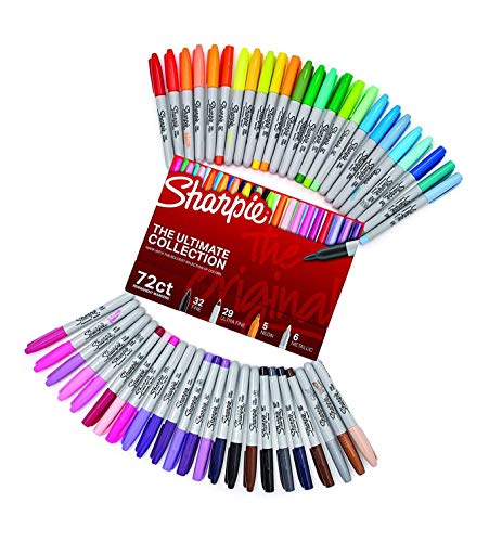 Sharpie Permanent Markers Ultimate Collection, Fine and Ultra Fine Points, Assorted Colors, 72 Count New