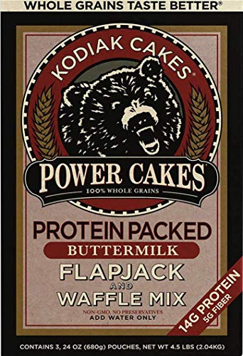 Kodiak Cakes Power Cakes: Flapjack and Waffle Mix Whole Grain Buttermilk, 24 Ounce (Pack of 3)