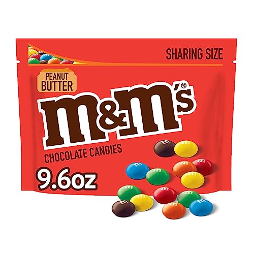 M&M'S Peanut Butter Chocolate Candy Sharing Size 9.6-Ounce Bag (Pack of 8)