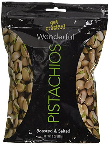 Wonderful Pistachios Roasted Salted 8 Ounce Resealable Bag