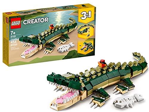 LEGO Creator 3in1 Crocodile 31121 Building Toy Featuring Wild Animal Toys, for ages 7+, (454 Pieces)