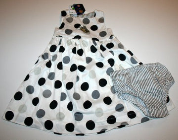 Sarah Lynn Togs Purdue Toddler Girl's Polka Dot Dress & Panty (3T, White/Polka Dot)