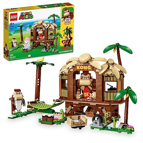 LEGO Super Mario Donkey Kong’s Tree House Expansion Set, Buildable Mario Day Toy with 2 Collectible Super Mario Toy Figures, Donkey Kong and Cranky Kong, Fun Video Game Toy for Kids Ages 8-10, 71424