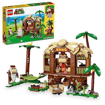 LEGO Super Mario Donkey Kong’s Tree House Expansion Set, Buildable Mario Day Toy with 2 Collectible Super Mario Toy Figures, Donkey Kong and Cranky Kong, Fun Video Game Toy for Kids Ages 8-10, 71424
