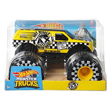 Hot Wheels Monster Trucks 1:24 Scale Vehicles, Collectible Die-Cast Metal Toy Trucks with Giant Wheels & Stylized Chassis, Gift for Kids Ages 3 Years Old & Up