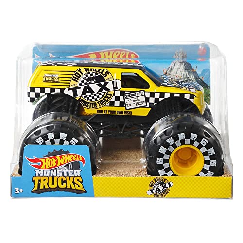 Hot Wheels Monster Trucks 1:24 Scale Vehicles, Collectible Die-Cast Metal Toy Trucks with Giant Wheels & Stylized Chassis, Gift for Kids Ages 3 Years Old & Up