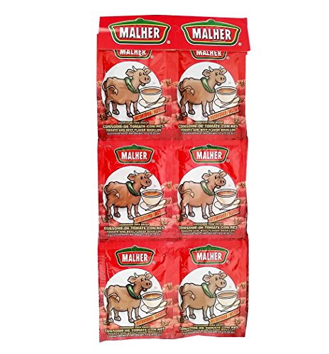 Malher Tomato Beef Bouillon 0.35 oz - Consome de Tomate Res (Pack of 8)