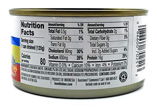 BUMBLE BEE Premium Select White CRABMEAT 6oz. (3 Cans)